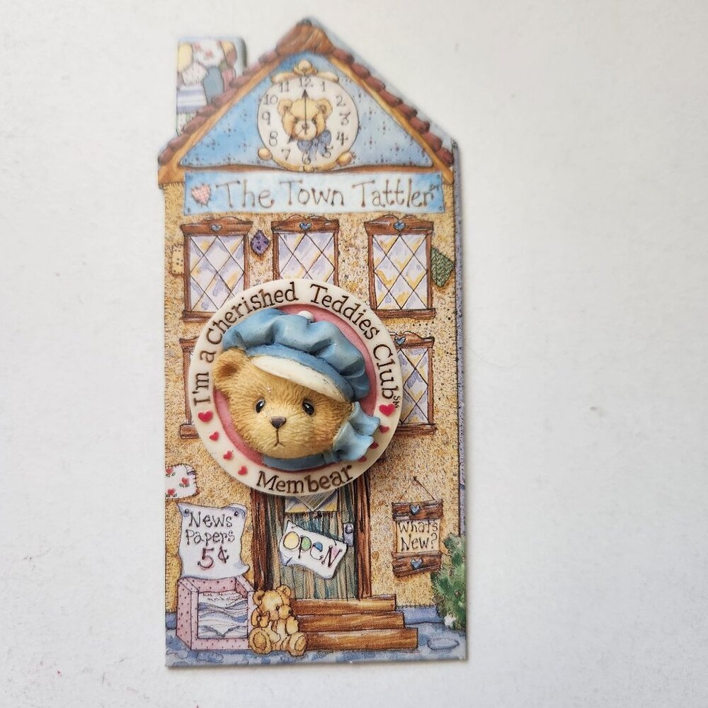Cherished Teddies Club Membear Pin Badge By Enesco 1995 Collectible Bear Design
